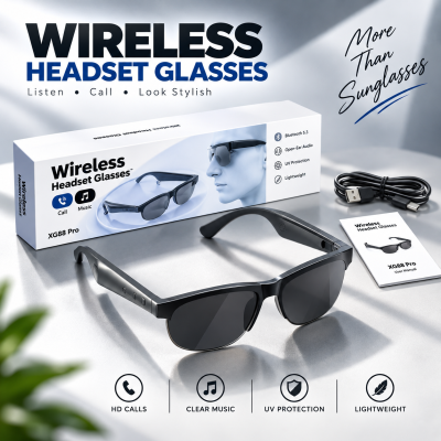Wireless XG88 Pro Bluetooth Smart Sunglasses – Polarized UV400 Audio Sun Glasses with Bluetooth 5.0, Directional Speakers, Noise-Canceling Mic, Touch Controls & IPX4 Waterproof for Driving, Cycling & Outdoor Sports